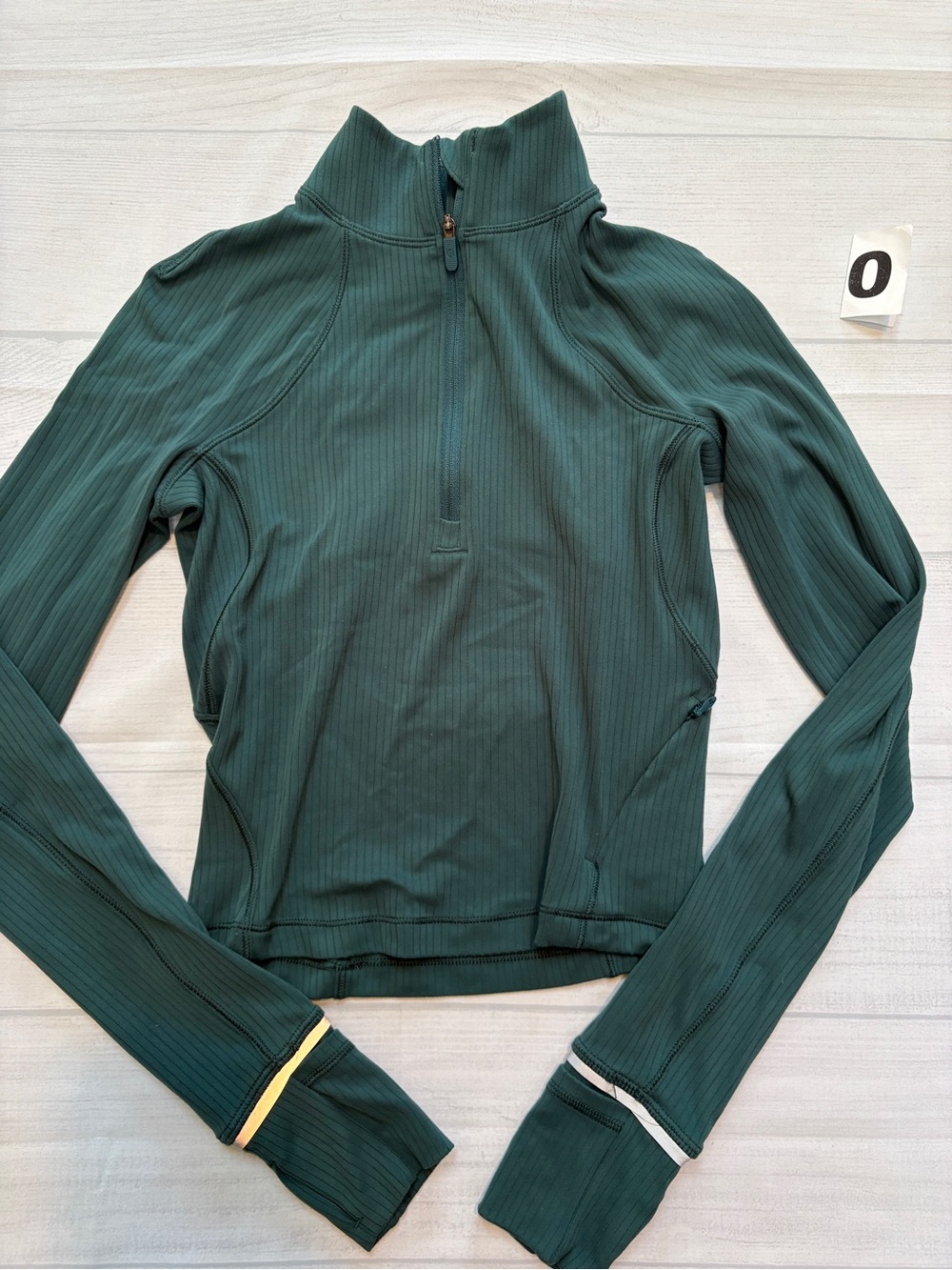 lululemon athletica Forest Green Ribbed Half-Zip Pullover